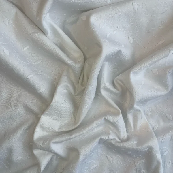 Itališka prabangi balta siuvinėta medvilnė 012403