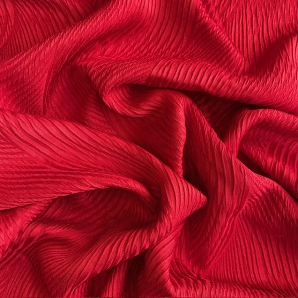 Prabangus, elastingas, ryškiai raudonas žakardas