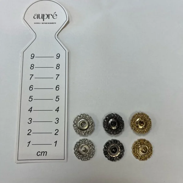 Prisiuvamos dekoratyvinės spaudės 17mm | 3 spalvos