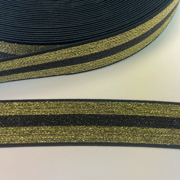 Dryžuota metalizuota guma 3,8cm 003269