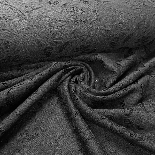Gipiūras be elastano juodos spalvos 000234