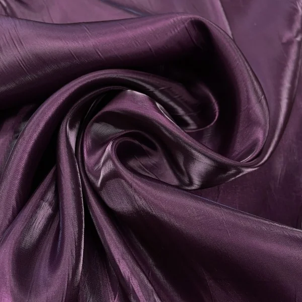 Turkiška baklažano spalvos blizgi organza 014114