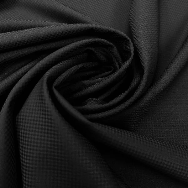 Prabangi, itališka, juoda žakardinė kostiuminė vilna su elastanu 012501