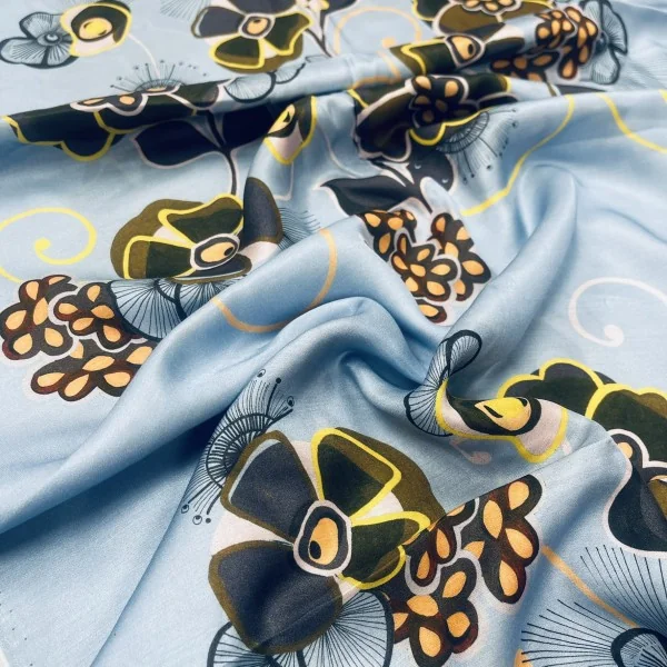 Itališkas žydras šilkas (likutis 1,8m)