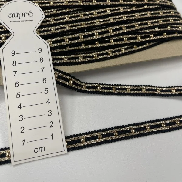 Dekoratyvinė juoda chanel juostelė 014427