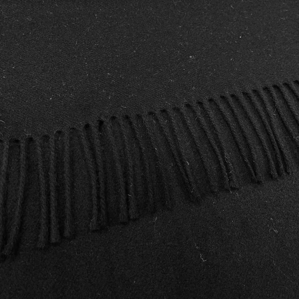 Prabangi, itališka, juodos spalvos vilnonė skara su kutais 014438