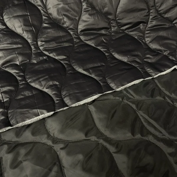 Itališkas, impregnuotas juodas striukinys audinys su pamušalu 014445