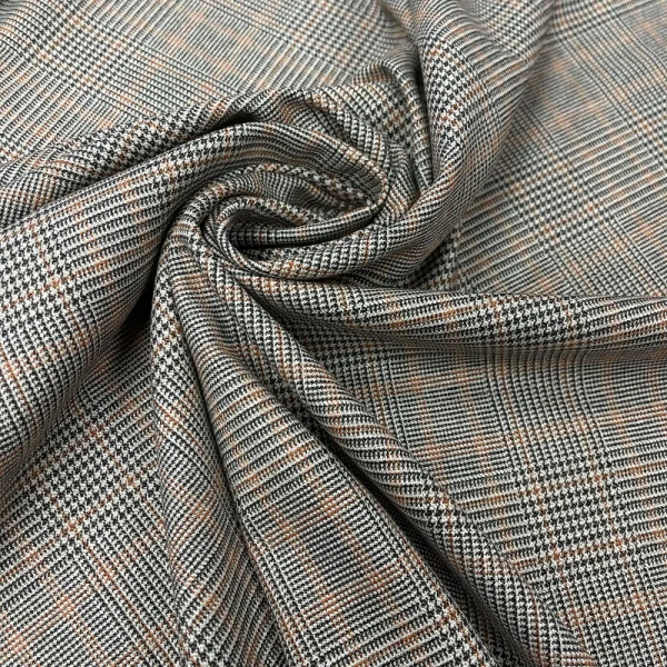 Itališkas, languotas medvilnės kostiuminis audinys su elastanu 013940