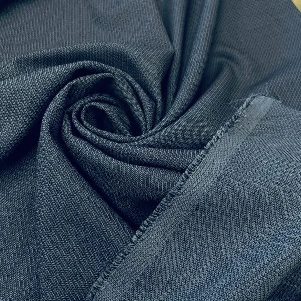 Prabangi, itališka, dvipuse mėlyna kostiuminė vilna su medvilnė 014528